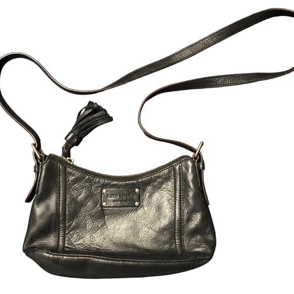 KATE Spade Black Leather Crossbody Bag Retro Classic - Picture 16 of 16